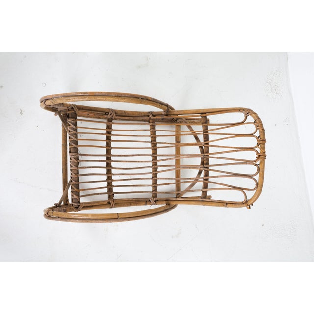 Mid Century Danish Child's Bamboo & Rattan Rocking Chair For Sale In Providence - Image 6 of 8