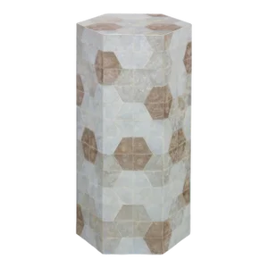 Maris Capiz Shell Hexagonal Side Table
