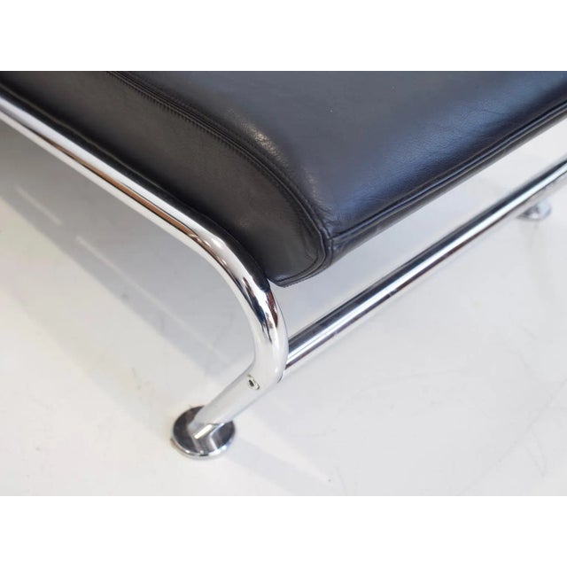 Vintage Black Leather & Steel Chaise Lounge by Massimo Iosa Ghini for Moroso For Sale - Image 6 of 16