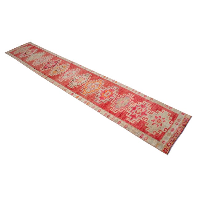 Hand-Knotted Narrow Runner Turkish Rug Hallway Decor- 2'1' X 12'3' For Sale - Image 6 of 15
