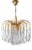 Murano Glass Teardrop Chandelier with Gilded Frame attributed to Paolo Venini, 1970s For Sale
