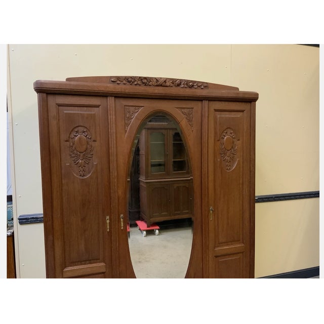 Antique Art Nouveau Wardrobe in Linen Cupboard, 1910 For Sale - Image 6 of 8