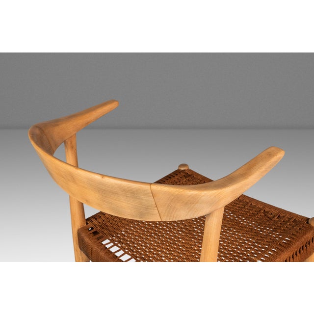 Rare Mid-Century Scandinavian Modern "Horn" Desk / Accent Armchair in Beech & Paper Cord Attributed to Folke Ohllson for Dux, Sweden, C. 1950s For Sale - Image 9 of 18