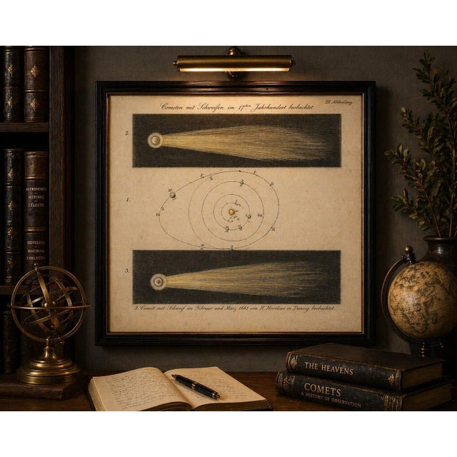 Paper Antique Comets with Tails Engraving by Bertuch, 1807 For Sale - Image 7 of 9