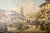 A wonderfully detailed large-scale original oil painting depicting a bustling European flower and produce market, signed...