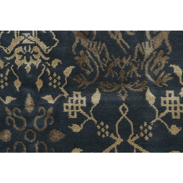 Rug & Kilim’s European Style Pictorial Rug in Blue With Gold Dragon Patterns For Sale - Image 10 of 11