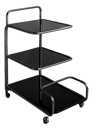 Vintage Mid-Century Modern German Bauhaus Chrome & Glass Serving Trolley, 1960s