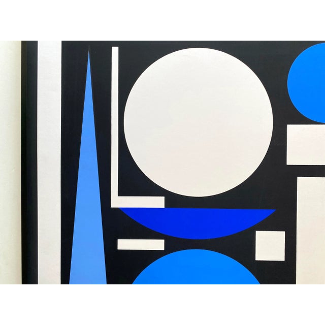 1970s Auguste Herbin Vintage 1975 Mid Century Modernist Fine Art Silkscreen Print Framed Paris Exhibition Poster For Sale - Image 5 of 13