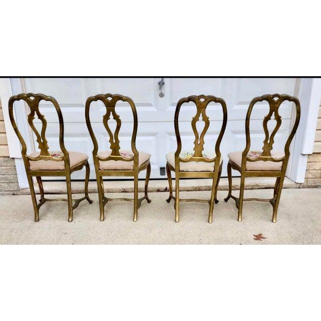 Metal Vintage Drexel Et Cetera Tiger Lily Table & 4 Chairs Often Attributed to Arthur Court Made by Kessler Industries - Set of 6 For Sale - Image 7 of 12