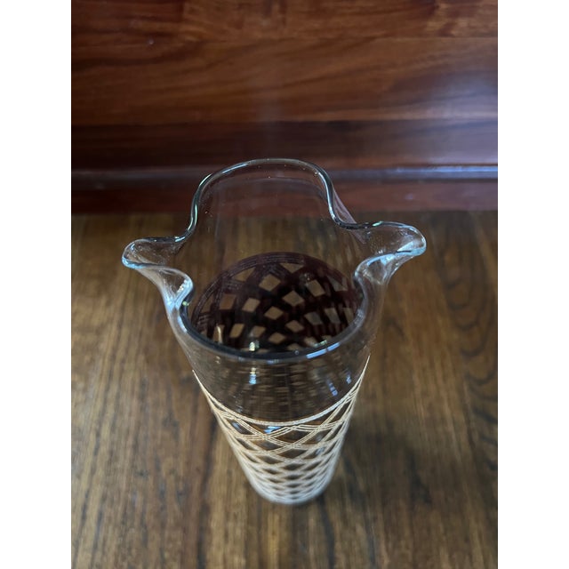 Vintage Mid-Century Modern "Old Lace" Pattern Gold Cocktail Pitcher For Sale - Image 9 of 9