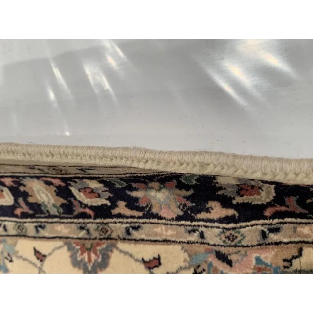 Pasargad Ivory Hand Knotted Tabriz Runner For Sale - Image 4 of 8