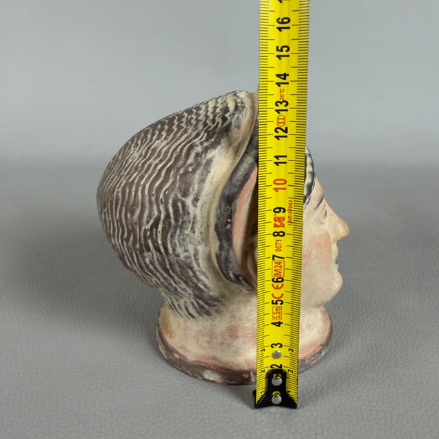 Classical Greek Head Sculpture in Terracotta, 1960s For Sale - Image 10 of 11