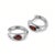 Natural Garnet & Cubic Zirconia Huggies, 925 Silver Handmade Earrings - A Pair For Sale - Image 4 of 5