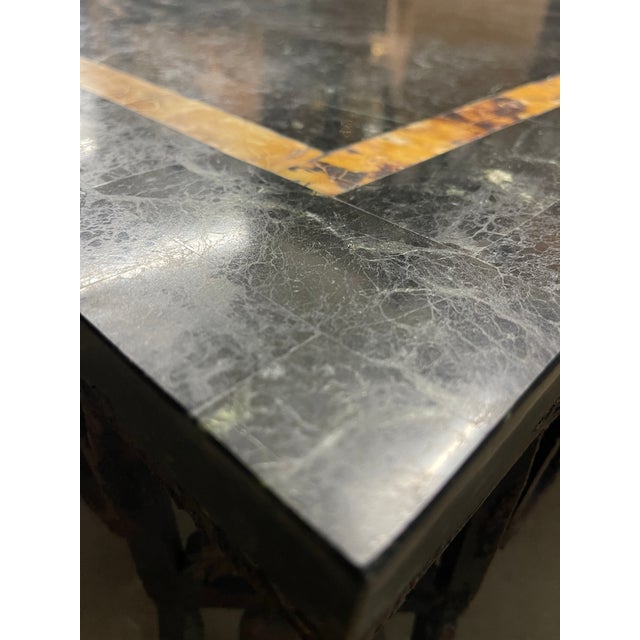 Vintage Faux Tiled Marble Top Square Coffee Table For Sale - Image 13 of 16