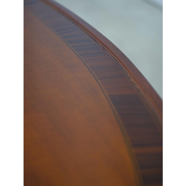 Brown Maitland Smith Mahogany Oval Butlers Table For Sale - Image 8 of 16
