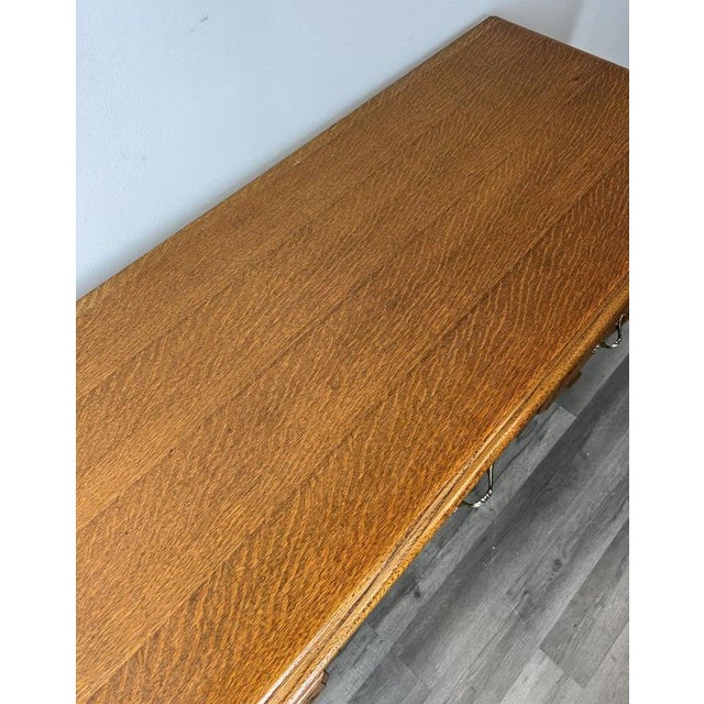 Vintage French Louis XVI Style Carved Oak Desk or Chest For Sale - Image 10 of 14