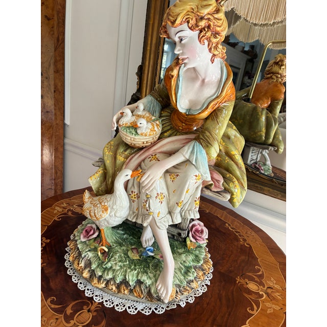 Figurative Large Figural Italian Ceramic Lamp Signed D Polo Uiato For Sale - Image 3 of 9