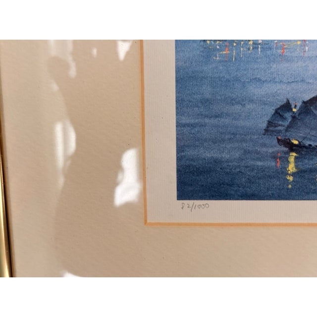 Traditional Late 20th Century Signed Limited Edition Tsim Sha Tsui Harbor City Night Scene Print, 82/1000, Framed For Sale - Image 3 of 9