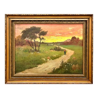 An American Farm at Sunset by S. Salomon For Sale