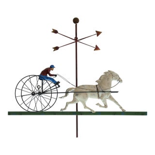 Signed Curtis Jeré "The Sulky Racer" Weathervane Wall Sculpture, 1982 For Sale
