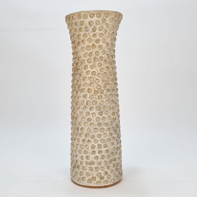 Ceramic Vintage Ceramic Beige Vase, 1970s For Sale - Image 7 of 13