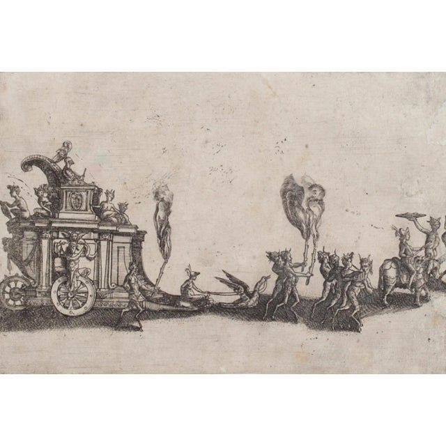 Faun Parade is an original etching on paper realized by an Anonymous artist of the 17th Century. The state of preservation...