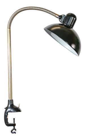 Antique Bauhaus Gooseneck 6740 Clamp Lamp with Super Lampshade by Christian Dell from Kaiser Idell, 1940s