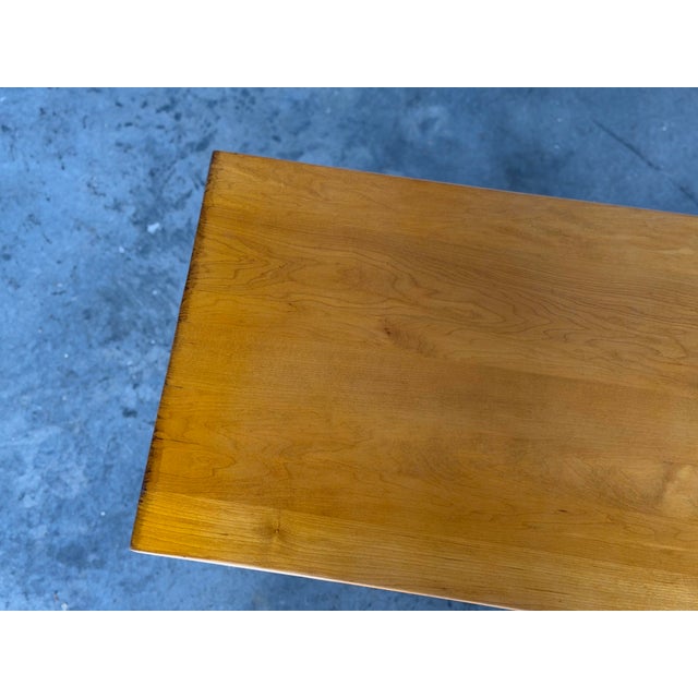 1950s Early Paul McCobb Planner Group Bench Coffee Table With Cabinet Drawer - Restored For Sale - Image 10 of 12