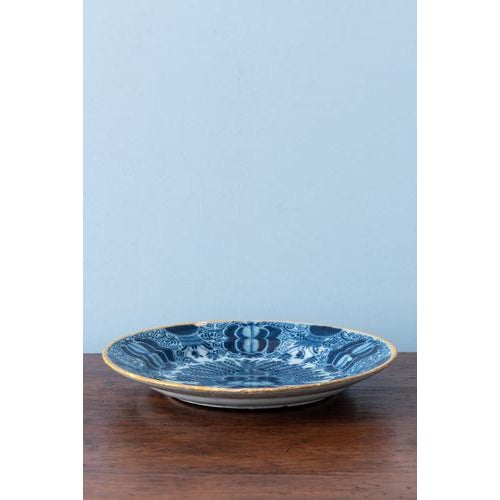 18th Century Dutch Delft Blue and White Peacock Plates, Set of 2 For Sale - Image 12 of 16