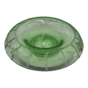 Vintage Green Uranium Glass Console Bowl