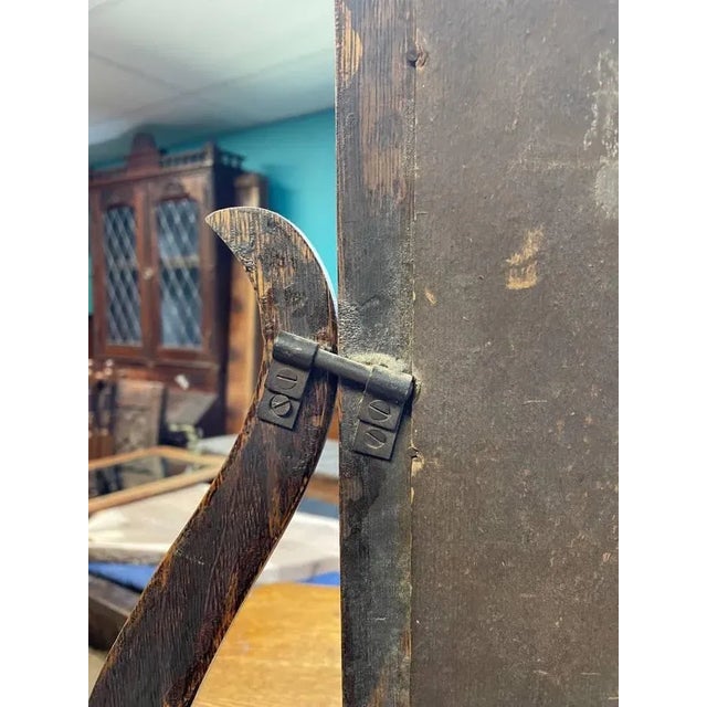 Early 20th Century Early 1900's Hand Carved Antique Tiger Oak Mirrored Dresser, Five Drawers, Original For Sale - Image 5 of 10