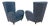 Italian High-Back Armchairs in Blue Velvet and Chenille attributed to Paolo Buffa, 1950, Set of 2 For Sale