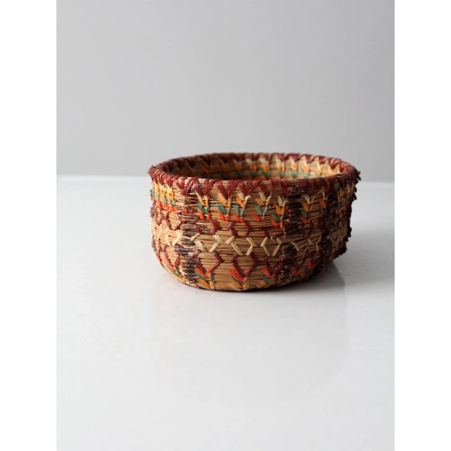 Mid 20th Century Vintage Woven Basket Bowl For Sale - Image 5 of 9