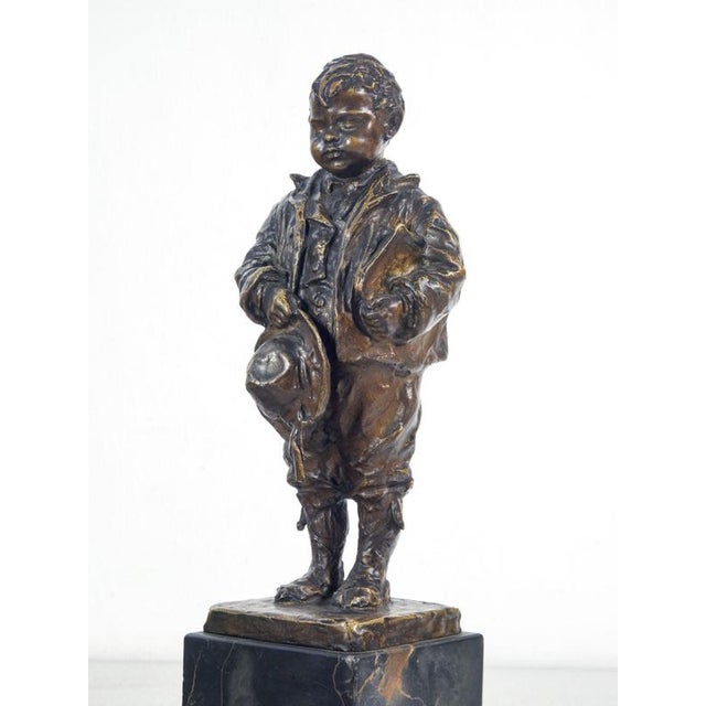 Bronze Sculpture of Child by V. Bentivegna For Sale - Image 4 of 18