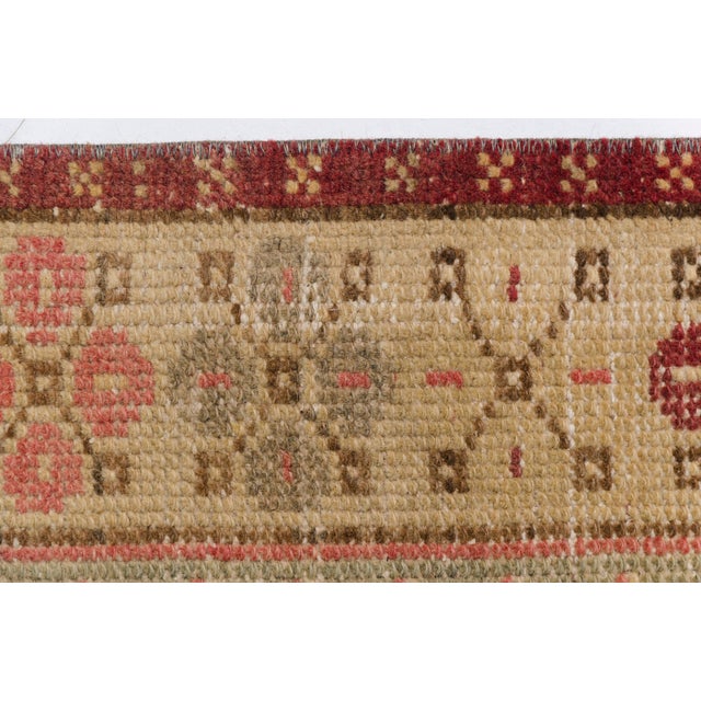 Orange Bohemian Antique Wool Vintage Carpet For Sale - Image 8 of 8