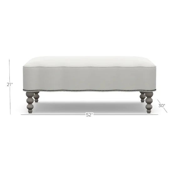 Wood Mirasol Scalloped Ottoman, Zebra Chenile For Sale - Image 7 of 7