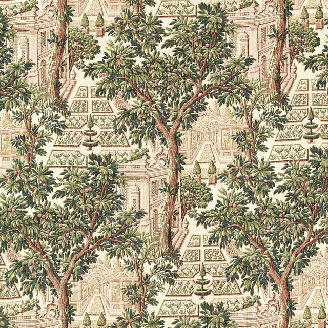 Zoffany Italian Garden Fabric in Tuscan Pink For Sale