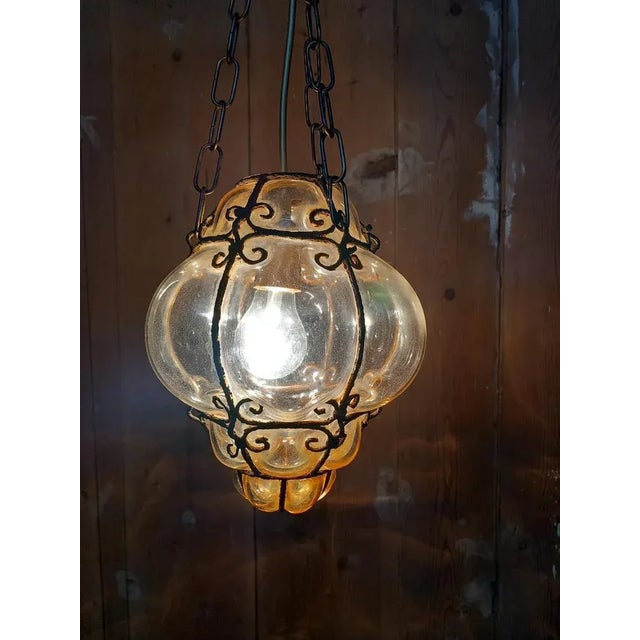 Lantern Lamp in Blown Glass, Venice, Italy For Sale - Image 5 of 8