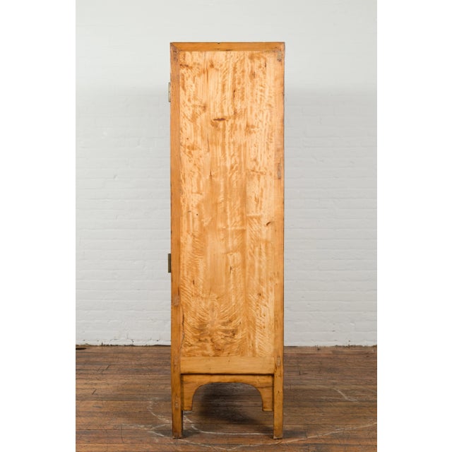 Chinese Chinese Vintage Elmwood Wedding Cabinet with Carved Apron and Hidden Drawers For Sale - Image 3 of 13