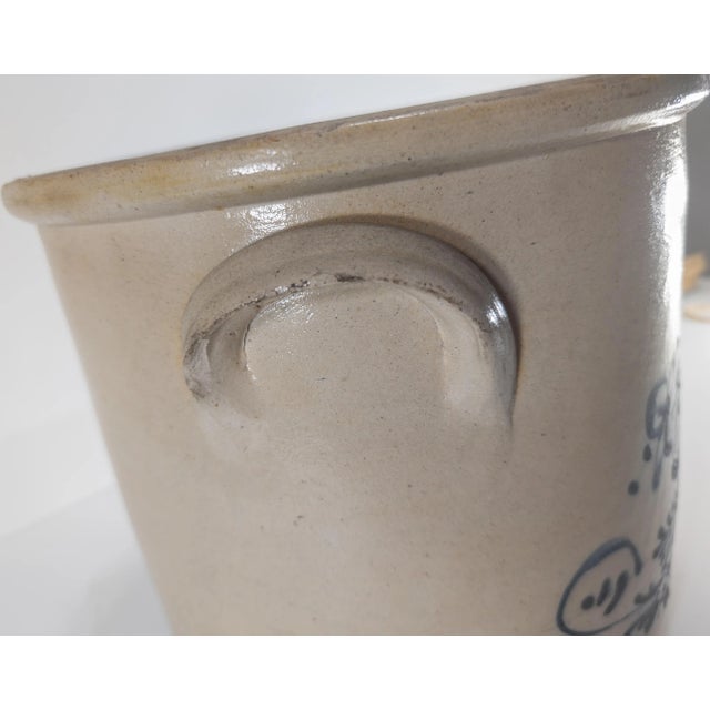 19th Century Albany Stoneware Farmhouse 4 Gallon Crock With Cobalt Decoration For Sale - Image 12 of 12