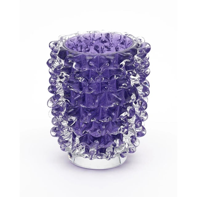 Italian Purple Murano Glass Rostrate Vase For Sale - Image 3 of 10