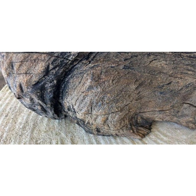 Hand Carved Wood Folk Art Squirrel Sculpture For Sale In Los Angeles - Image 6 of 9