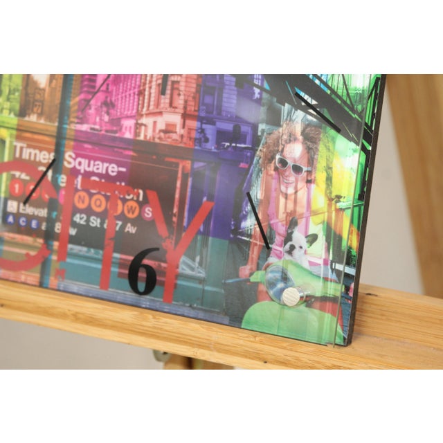 Mauve New York Decor Wall Clock, 1990s For Sale - Image 8 of 10