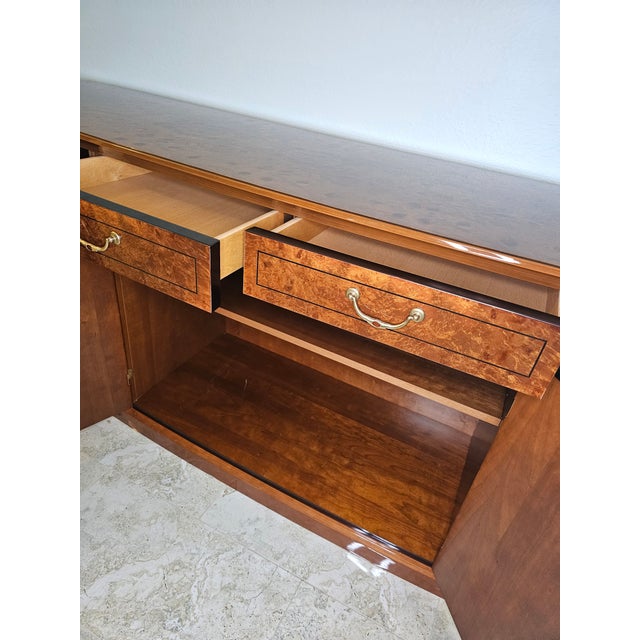 Italian Style Burl Buffet Sideboards Console Veneer For Sale - Image 10 of 18