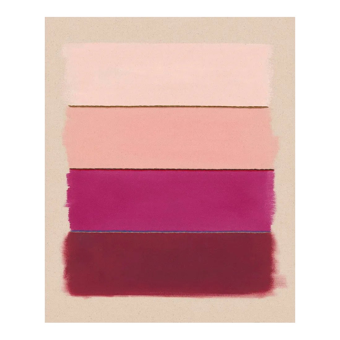 Modern Abstract Stripes Pink & Berry Red Art Print, 30 X 24 Unframed ...