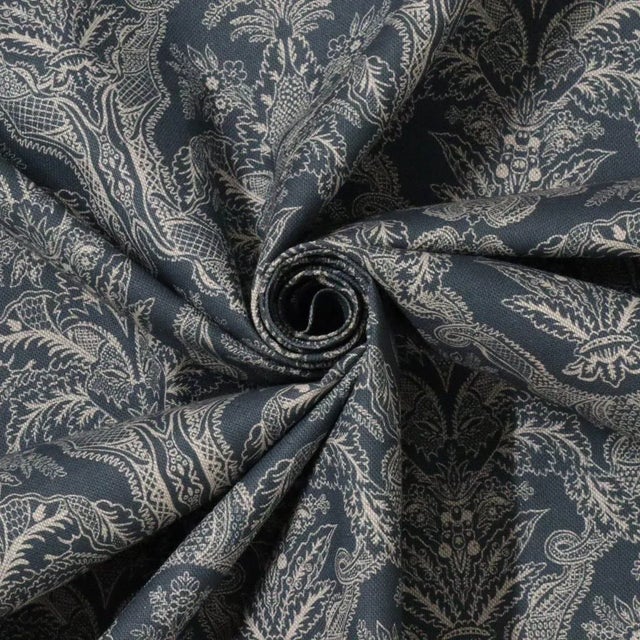 Siena Indigo / White Fabric For Sale - Image 4 of 6