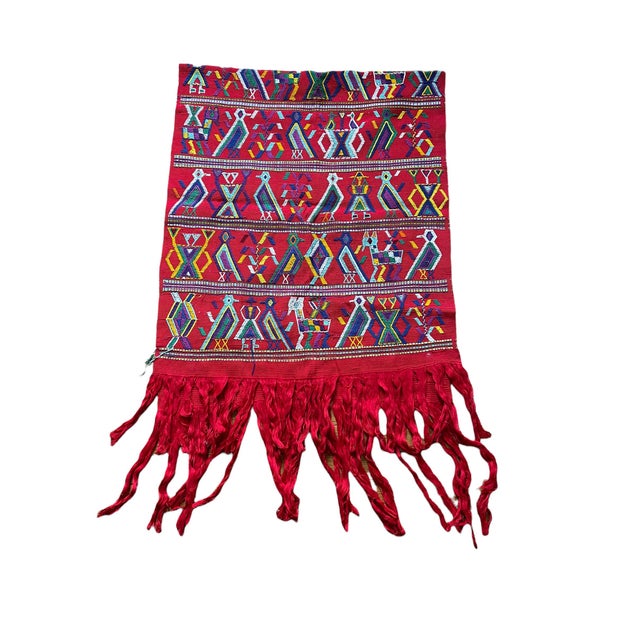 Vintage Hand-Embroidered Guatemalan Textile Throw For Sale - Image 13 of 13