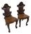 Antique Victorian Carved Mahogany Hall Chairs, 1850s, Set of 2 For Sale