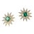 Syna Sunburst Earrings with Green Tourmaline and Champagne Diamonds, a Pair For Sale