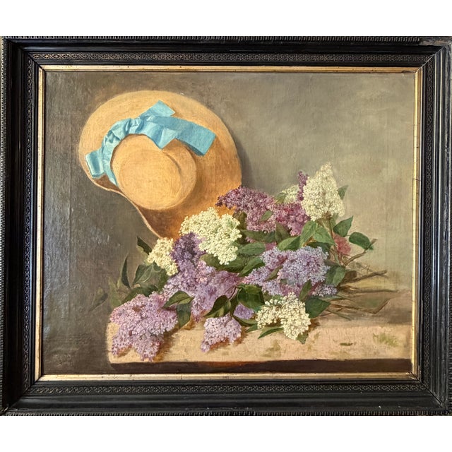 J. Manuel, Still Life with Hat 87, 1800s, Oil Painting on Canvas For Sale - Image 7 of 7